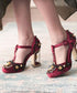 Embellished T-Strap Heels